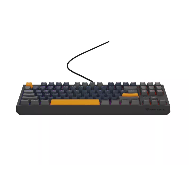 GENESIS THOR 230 TKL klaviatūra žaidimams USB + RF belaidė + Bluetooth QWERTY Juoda, Mėlyna, Pilka, Oranžinė