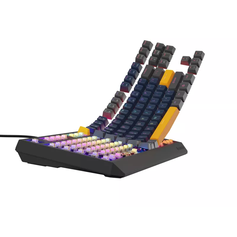 GENESIS THOR 230 TKL klaviatūra žaidimams USB + RF belaidė + Bluetooth QWERTY Juoda, Mėlyna, Pilka, Oranžinė