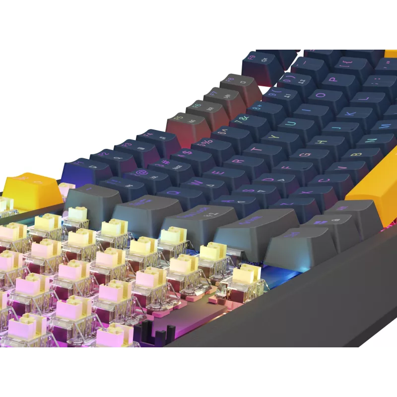 GENESIS THOR 230 TKL klaviatūra žaidimams USB + RF belaidė + Bluetooth QWERTY Juoda, Mėlyna, Pilka, Oranžinė