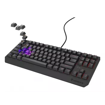 Mechaninė žaidimų klaviatūra Genesis Thor 230 TKL – be skaičių bloko, US QWERTY, Outemu Brown jungikliai, RGB, 1000 Hz, USB