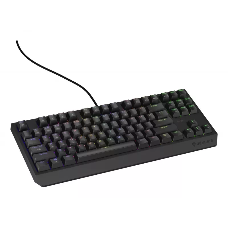 Mechaninė žaidimų klaviatūra Genesis Thor 230 TKL – be skaičių bloko, US QWERTY, Outemu Brown jungikliai, RGB, 1000 Hz, USB