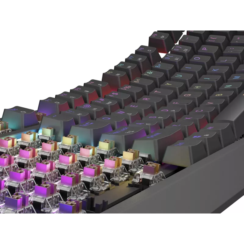 Mechaninė žaidimų klaviatūra Genesis Thor 230 TKL – be skaičių bloko, US QWERTY, Outemu Brown jungikliai, RGB, 1000 Hz, USB