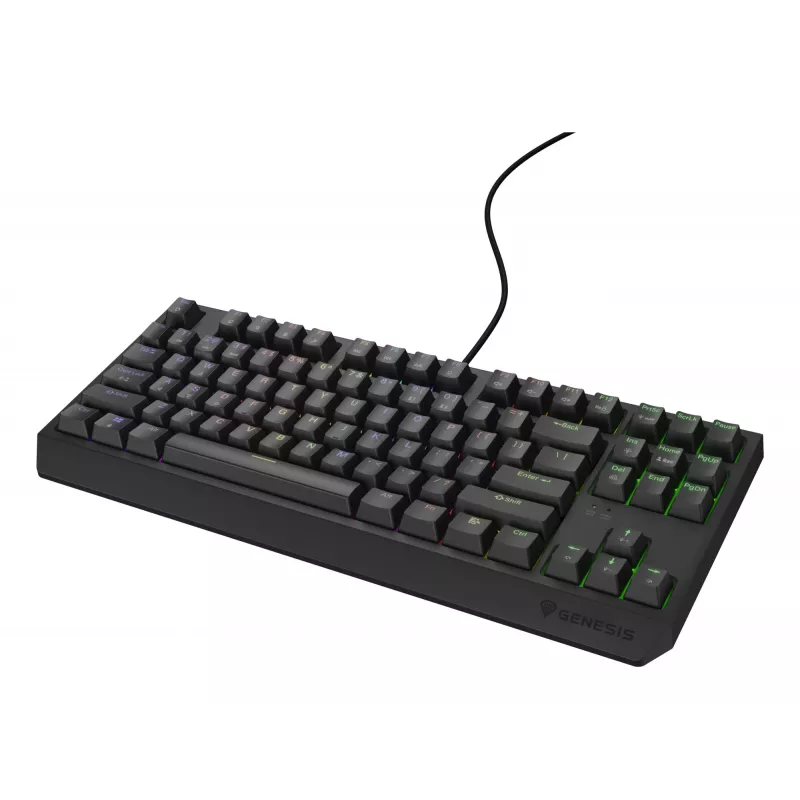 Mechaninė žaidimų klaviatūra Genesis Thor 230 TKL – be skaičių bloko, US QWERTY, Outemu Brown jungikliai, RGB, 1000 Hz, USB