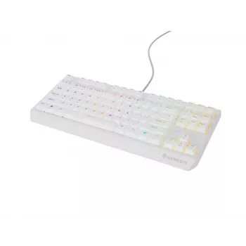 Genesis Thor 230 TKL laidinė mechaninė žaidimų klaviatūra, US, balta, Outemu Brown