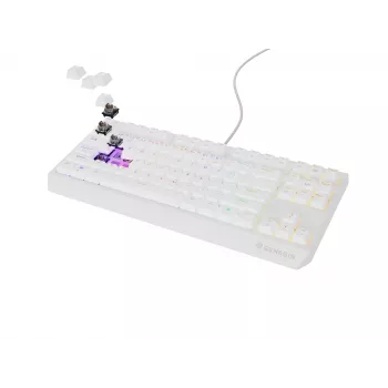 Genesis Thor 230 TKL laidinė mechaninė žaidimų klaviatūra, US, balta, Outemu Brown