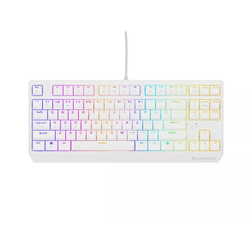 Genesis Thor 230 TKL laidinė mechaninė žaidimų klaviatūra, US, balta, Outemu Brown