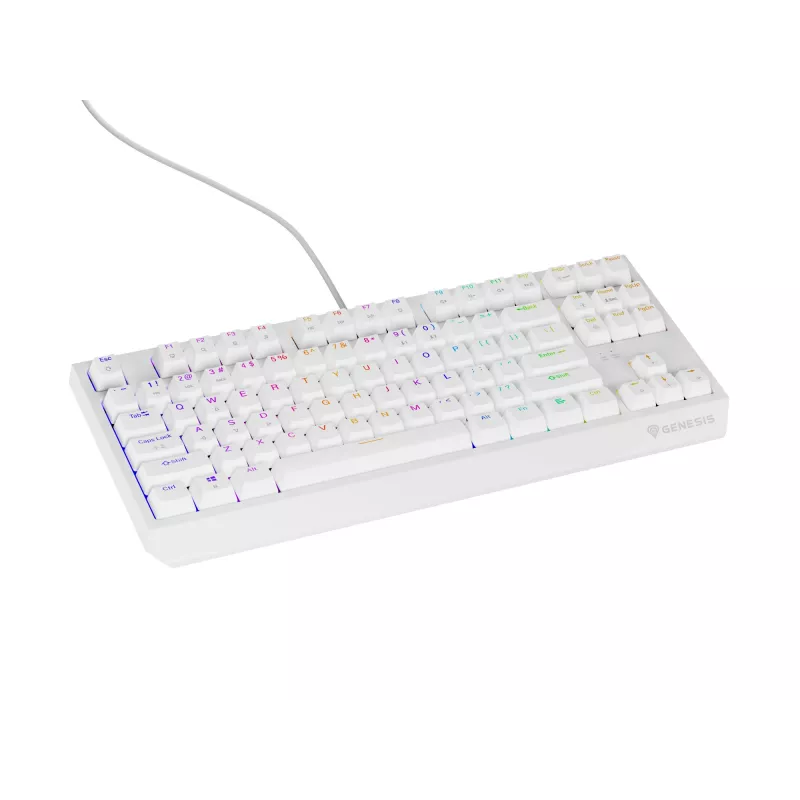 Genesis Thor 230 TKL laidinė mechaninė žaidimų klaviatūra, US, balta, Outemu Brown