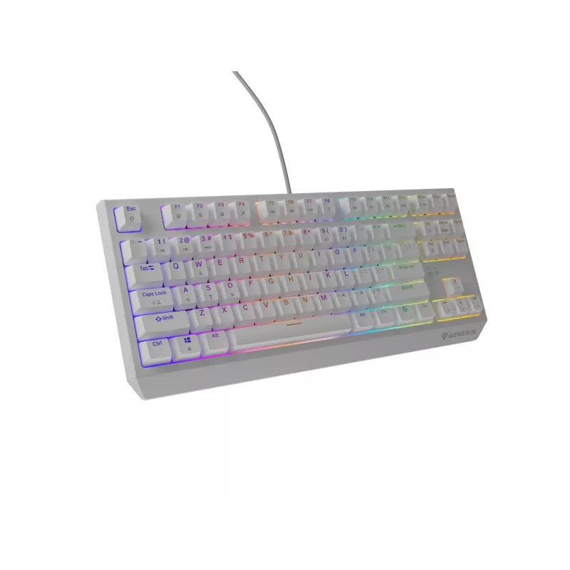 Genesis Thor 230 TKL laidinė mechaninė žaidimų klaviatūra, US, balta, Outemu Brown