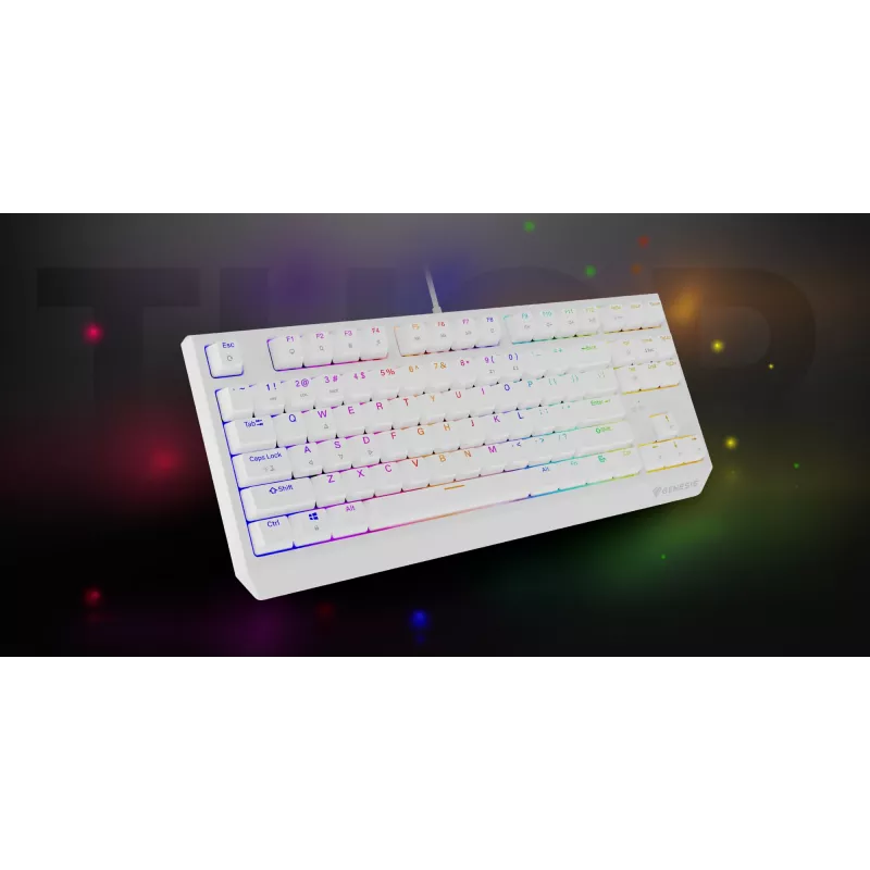 Genesis Thor 230 TKL laidinė mechaninė žaidimų klaviatūra, US, balta, Outemu Brown