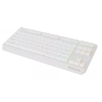 Belaidis žaidimų klaviatūra GENESIS Thor 230 TKL — USB, RF belaidis, Bluetooth, QWERTY, balta
