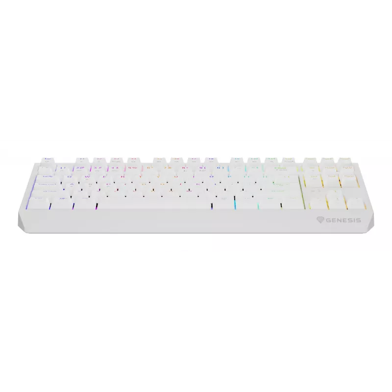 Belaidis žaidimų klaviatūra GENESIS Thor 230 TKL — USB, RF belaidis, Bluetooth, QWERTY, balta