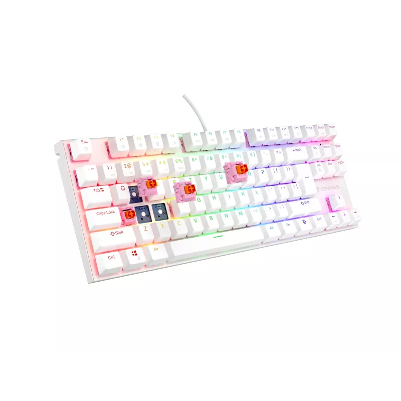 GENESIS Thor 303 TKL klaviatūra žaidimams USB QWERTY US International balta
