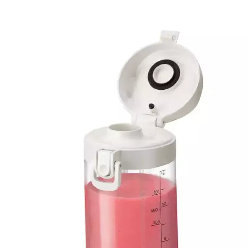 Sportinis blenderis NUTRIBULLET Portable 0,475 L baltas su Tritan dubeniu ir nerūdijančio plieno peiliais, maitinamas baterija