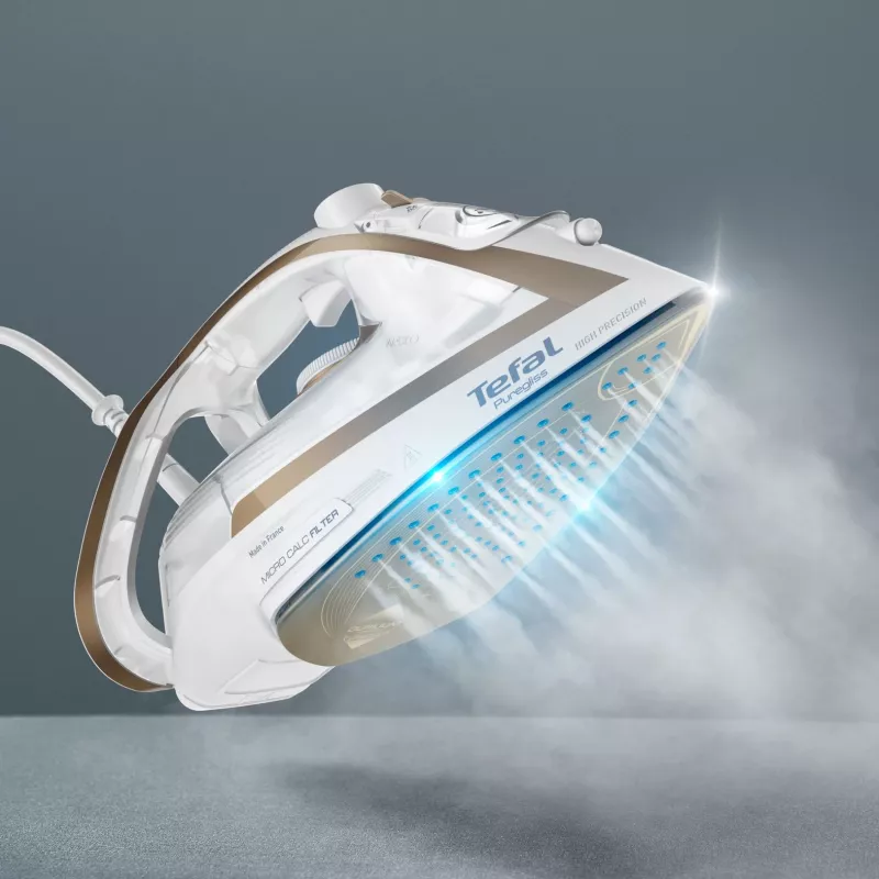 Tefal Puregliss FV8042 lygintuvas sausas ir su garais, Durilium AirGlide Autoclean padas, 3000 W, bronzinis, baltas