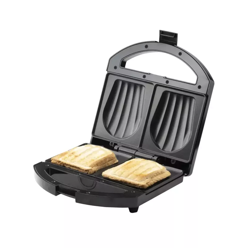 Sumuštinių keptuvė Adler AD 3069 – kompaktiškas sumuštinių presas, 750 W, 2 sumuštiniams, juoda
