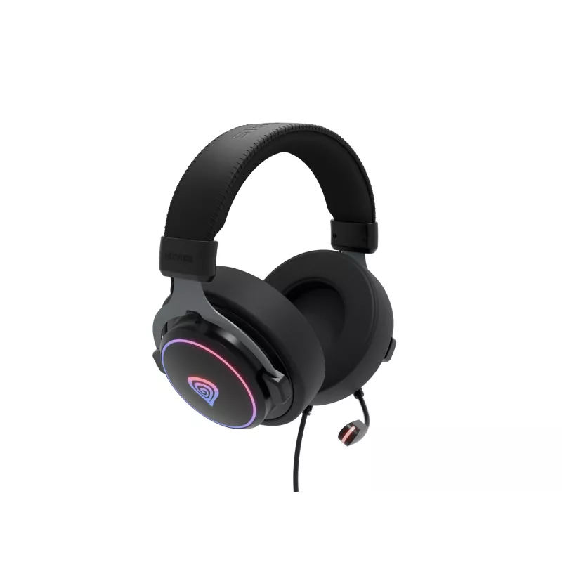 Ausinės GENESIS Neon 764, laidinės, žaidimams, USB-A, juodos