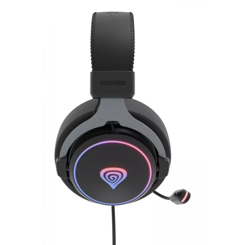 Ausinės GENESIS Neon 764, laidinės, žaidimams, USB-A, juodos