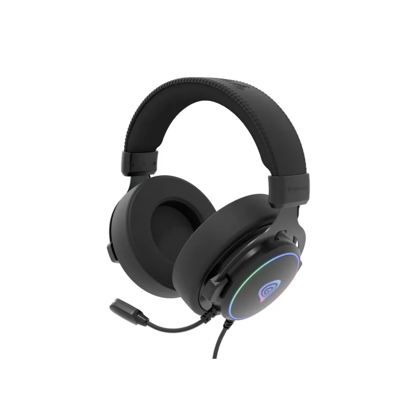 Ausinės GENESIS Neon 764, laidinės, žaidimams, USB-A, juodos