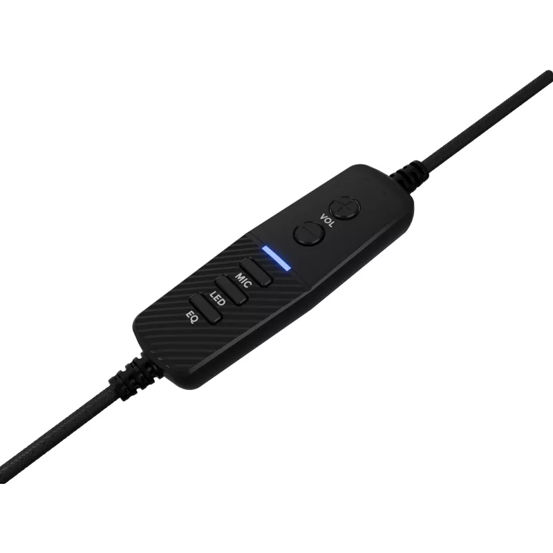 Ausinės GENESIS Neon 764, laidinės, žaidimams, USB-A, juodos