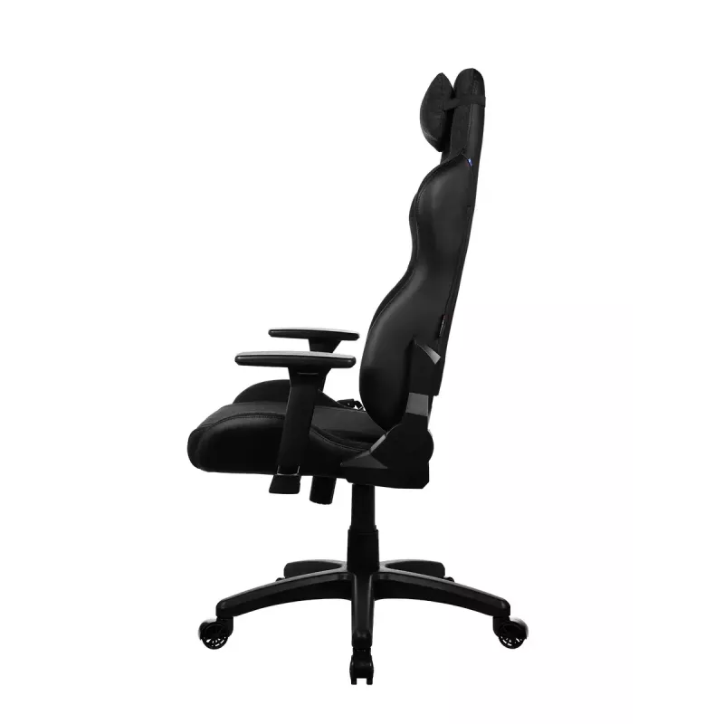 Žaidimų kėdė arozzi Avanti SoftFabric Pure Black – ergonomiška, aukšta nugara, reguliuojami porankiai, atlošiama