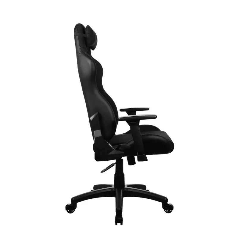 Žaidimų kėdė arozzi Avanti SoftFabric Pure Black – ergonomiška, aukšta nugara, reguliuojami porankiai, atlošiama