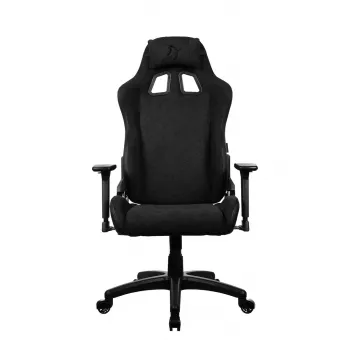 Žaidimų kėdė arozzi Avanti SoftFabric Pure Black – ergonomiška, aukšta nugara, reguliuojami porankiai, atlošiama