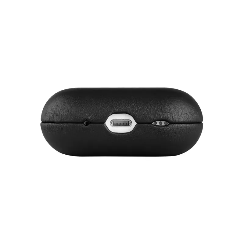Apsauginis odinis dėklas FIXED FIXLPM-999-BK ausinukų dėžutei su MagSafe palaikymu, juodas