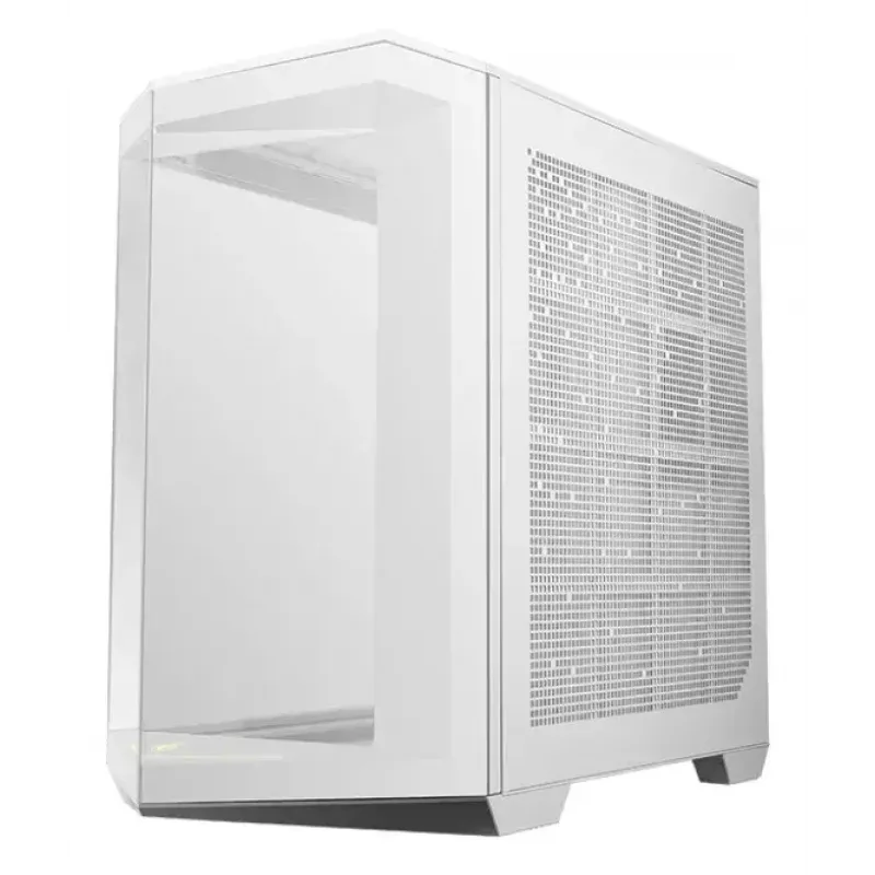 PC korpusas MSI MAG PANO 100R PZ Midi Tower baltas — ATX, 380 mm GPU, 166 mm CPU aušintuvas, 8 plėtros lizdai, 3×2,5 colio + 2×3,5 colio, USB-A×2, USB-C×1