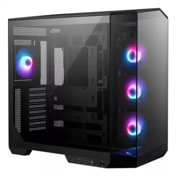 PC korpusas MSI MAG PANO 100R PZ Midi Tower juodas, grūdintas stiklas, ATX/microATX, 482×290×519 mm