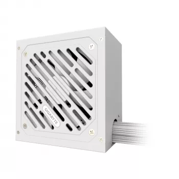 GIGABYTE P650SS ICE 650W maitinimo blokas – PCIe 5.0, 80 PLUS Silver, 120 mm ventiliatorius, ATX 3.0, baltas