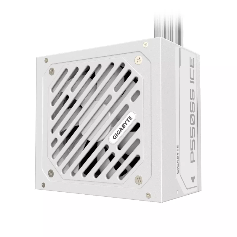 GIGABYTE P550SS ICE maitinimo blokas – PCIe 5.0, 80 PLUS Silver, 120 mm ventiliatorius, ATX 3.0 suderinamas, EU kištukas