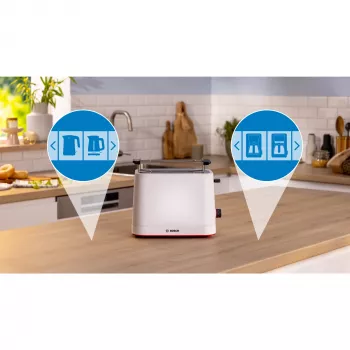 Bosch MyMoment TAT3M121 kompaktiškas skrudintuvas, 2 angos, 950 W, baltas