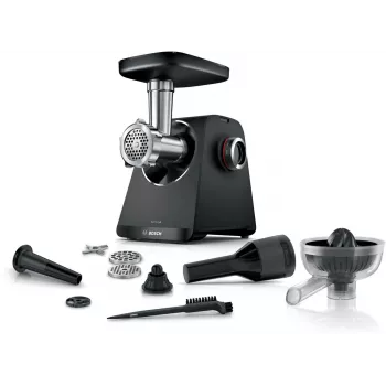 Mėsmalė Bosch MFWS430B – 1900 W, 2 greičiai, 2,5 kg/min, juoda/sidabrinė, 4,3 kg