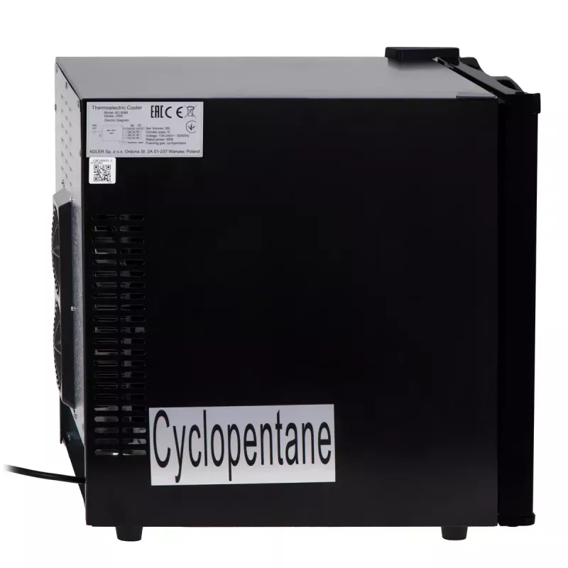 Termoelektrinis aušintuvas Adler AD 8089 28 L – nešiojamas juodas, 65 W, 35 dB, LED lemputė