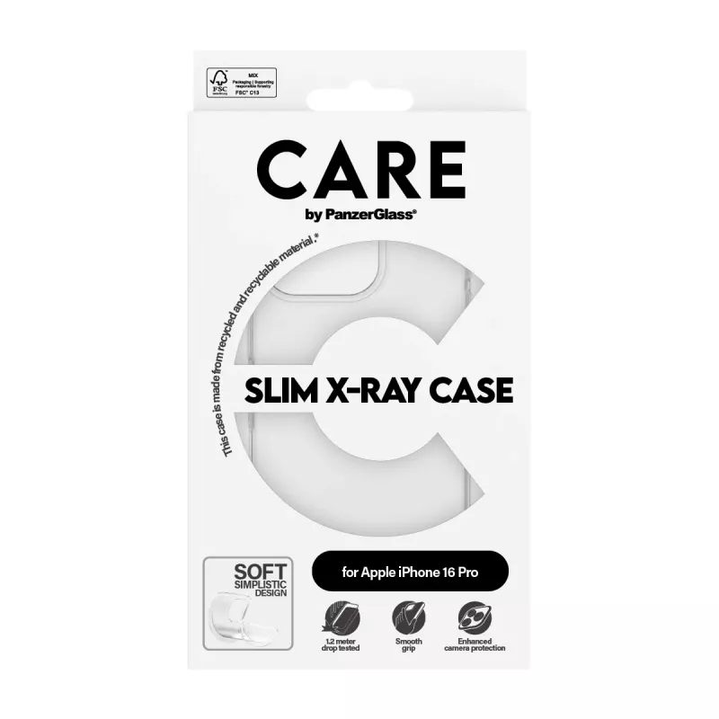 PanzerGlass CARE™ by ® X-Ray Case iPhone 16 Pro, Dėklas, Apple, Apple - iPhone 16 Pro, Skaidrus