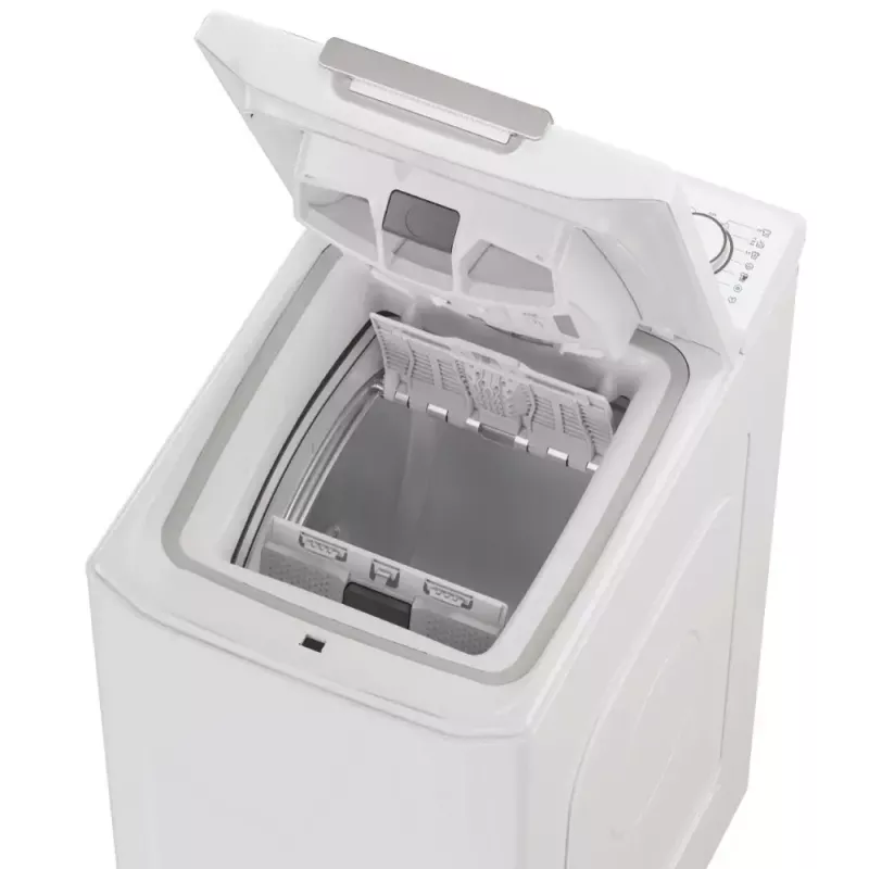 Skalbimo mašina su viršutiniu pakrovimu CANDY TCA284TM5-S – 8 kg, 1200 aps./min., A energijos klasė, 410×600×860 mm, balta