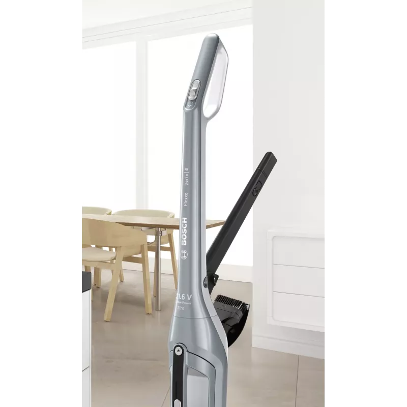 Bosch BCH3P210 2‑in‑1 belaidis ir tinklinis dulkių siurblys, sausas valymas, 0,4 L talpa, pilka/juoda, 3 kg