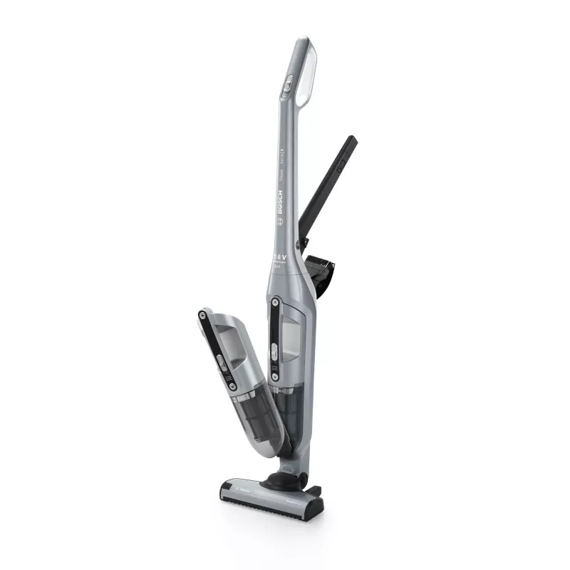 Bosch BCH3P210 2‑in‑1 belaidis ir tinklinis dulkių siurblys, sausas valymas, 0,4 L talpa, pilka/juoda, 3 kg