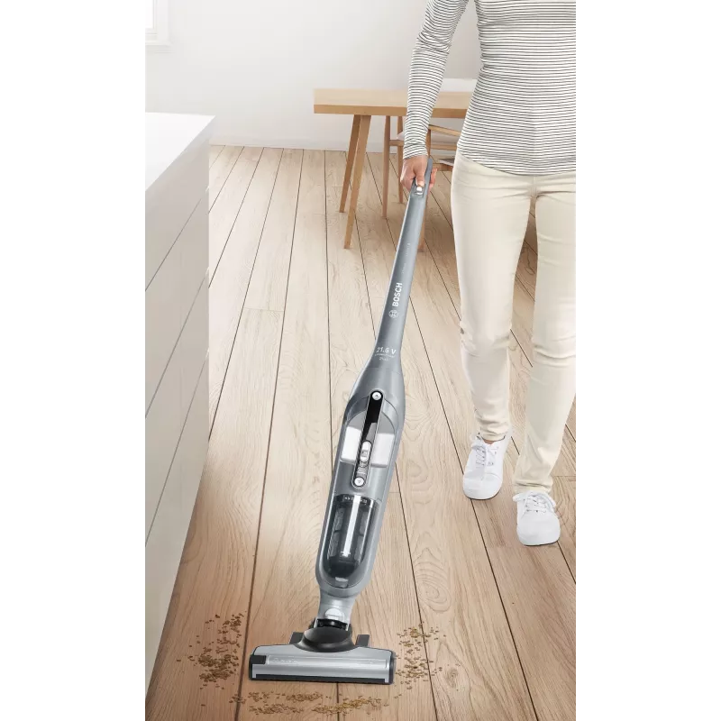 Bosch BCH3P210 2‑in‑1 belaidis ir tinklinis dulkių siurblys, sausas valymas, 0,4 L talpa, pilka/juoda, 3 kg