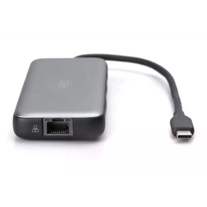 DIGITUS USB-C stotelė, 7 prievadų - HDMI / 2x USB-A 3.2 Gen 2 / GbE / SD / MicroSD - 100W USB Power Delivery