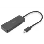Digitus DS-45334 3 prievadų MST vaizdo šakotuvas, USB-C į 3x DisplayPort, juodas