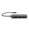 Digitus DS-45334 3 prievadų MST vaizdo šakotuvas, USB-C į 3x DisplayPort, juodas