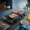 Philips 7000 serijos kontaktinis grilis, juodas, stačiakampis, liečiamas, 220 °C, šarnyrinis dangtis, fiksuojamas dangtis, 180°