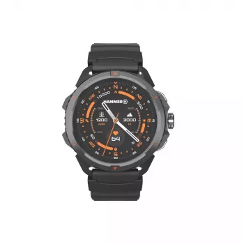 Išmanusis laikrodis Hammer Watch 2 juodas – 1,5 colio AMOLED, GPS, atsparus vandeniui, širdies ritmo stebėjimas, kūno rengybos sekimas