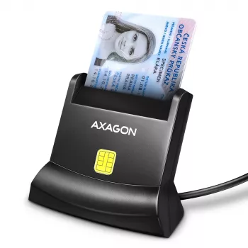 Axagon CRE-SM4N stalinis kontaktinis kortelių skaitytuvas USB 2.0, juodas