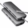 Axagon HMC-8HLSA, USB 5Gbps stotelė, 3x USB-A, HDMI 4k/60Hz, RJ-45, SD/microSD, garsas, PD 100W