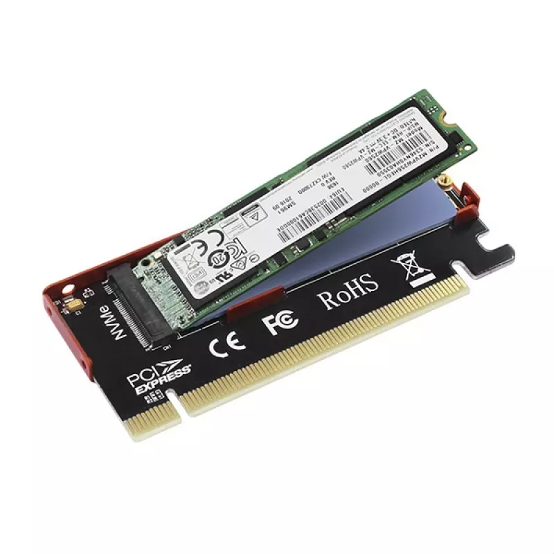 Axagon PCEM2-S PCIe x16 – M.2 NVMe M-rakto adapteris su pasyviu aliumininiu radiatoriumi