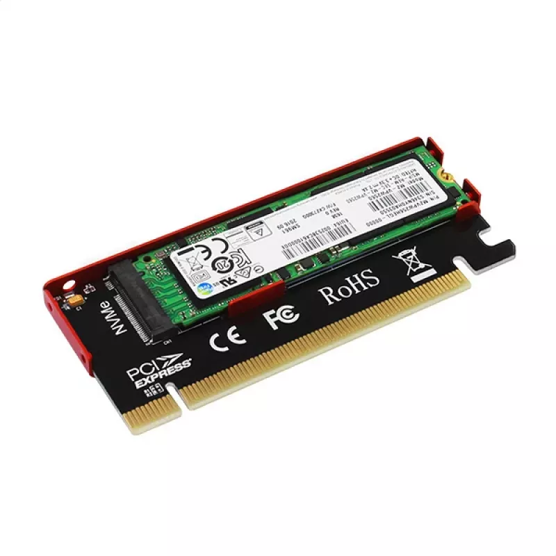 Axagon PCEM2-S PCIe x16 – M.2 NVMe M-rakto adapteris su pasyviu aliumininiu radiatoriumi