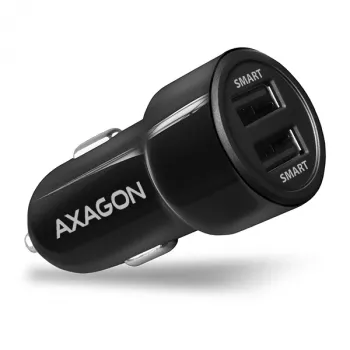 Automobilinis įkroviklis Axagon PWC-5V5 SMART 24W, 2x USB-A, 5V/2.4A + 5V/2.4A