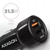 Automobilinis USB įkroviklis Axagon PWC-QC5, 31.5W, QC 3.0, SMART, juodas